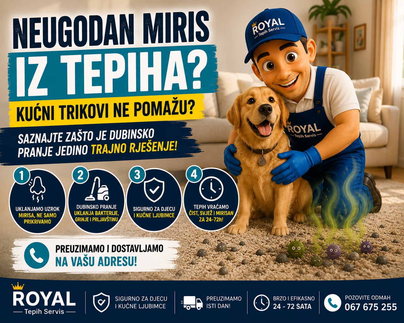 Kako ukloniti neugodne mirise iz tepiha? Kada kućni trikovi nisu dovoljni